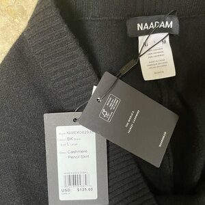 NAADAM Black Cashmere Skirt